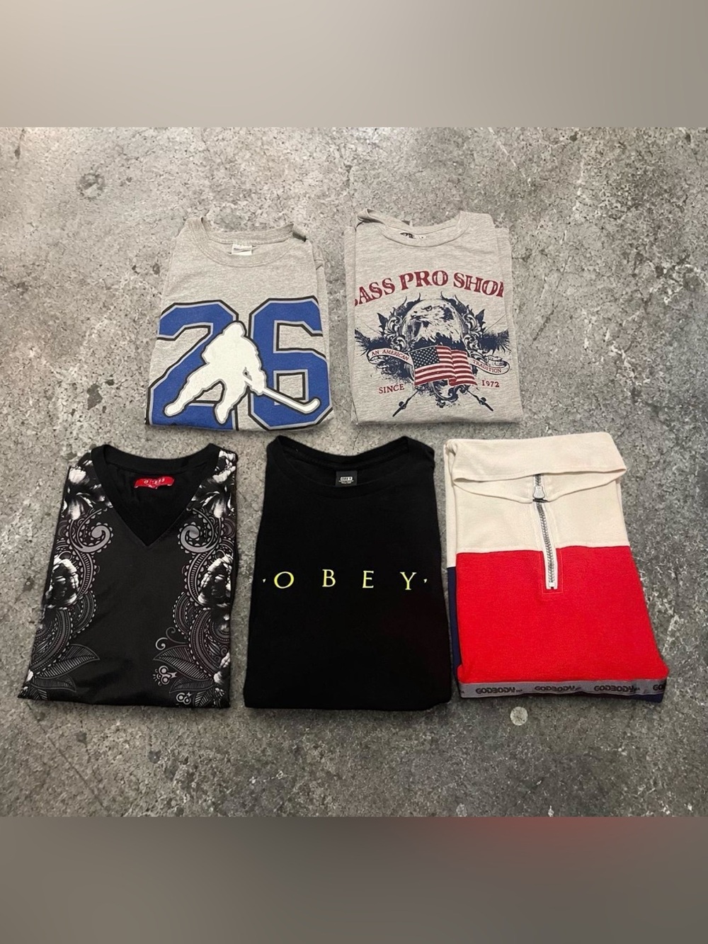 Vintage Y2K 2000s Obey Guess Bass Pro Shops 5 Piece Streetwear Bundle Men’s LG